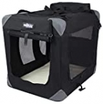 EliteField 3-Door Folding Soft Dog Crate, Indoor & Outdoor Pet Home, Multiple Sizes and Colors Available (42″ L x 28″ W x 32″ H, Black)