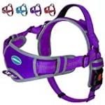 ThinkPet No Pull Halter Breathable Sport Harness – Escape Proof/Quick Fit Reflective Padded Dog Safety Vest with Handle Back/Front Clips, Easy for Small Dog Walking Training, S Purple