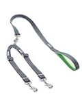 Mighty Paw Double Dog Leash – Perfect for Small and Large Dogs – Adjustable Length – Customize for Dogs – Reflective Stitching for Increased Visibility – Universal Connection to Work with Any Leash