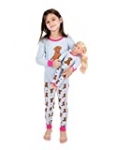 Leveret Kids & Toddler Pajamas Matching Doll & Girls Pajamas 100% Cotton Pjs Set (Puppy Dog, Size 8 Years)