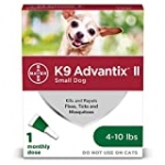 K9 Advantix II Flea and Tick Prevention for Small Dogs, 4-10 Pounds