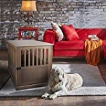 Casual Home Large Wooden Indoor Pet Crate Dog House Kennel End Table Night Stand Furniture, Taupe Gray