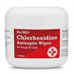 Pet MD Chlorhexidine Wipes with Ketoconazole and Aloe for Cats and Dogs, 50 Count