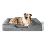 Bedsure Orthopedic Dog Bed for Large Dogs – Big Washable Dog Sofa Bed Large, Supportive Foam Pet Couch Bed with Removable Washable Cover, Waterproof Lining and Nonskid Bottom, Grey