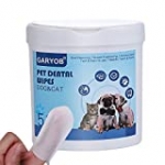 GARYOB Pet Dental Care Wipes, Pet Oral Cleansing Teeth Pads for Dogs and Cats, Optimize Oral Health, Freshen Breath, 50 Presoaked Wipes