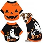 Pedgot 2 Pack Dog Halloween Shirt Soft Cotton Ghost Dog Shirt Halloween Cosplay Pet Apparel Funny Pet Costumes for Dogs Puppy Supplies, Medium