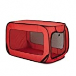 Love’s cabin 36in Portable Large Dog Bed – Pop Up Dog Kennel, Indoor Outdoor Crate for Pets, Portable Car Seat Kennel, Cat Bed Collection, Red