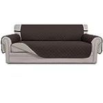 Easy-Going Reversible Couch Cover for 3 Cushion Couch Sofa Cover for Dogs Water Resistant Furniture Protector Cover with Elastic Straps for Pet Cat (Sofa, Chocolate/Beige)