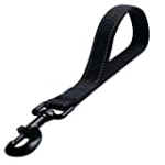 Short Dog Leash – Traffic Padded Handle – Heavy Duty – Short Nylon Dog Lead for Training Control – Reflective Threads Pet Leashes for Large Dogs and Medium Dogs (12 Inch, Black)
