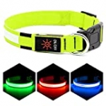 VIZPET LED Dog Collar USB Rechargeable 100% Waterproof Adjustable Light Up Dog Collar Super Bright Safety Light Glowing Collars for Dogs (Green, Small)