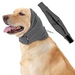 HEYWEAN Quiet Ears for Dogs Calming Headband with Ear Wraps for Anxiety Relief & Noise Protection Dog Ear Muffs for Grooming Bathing Grey Large