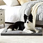 Western Home Dog Bed for Crate, High Resilience Foam Dog Crate Mat Kennel Pad with Soft Wavy Plush, Anti-Slip Washable Mattress for Large Medium Small Dogs & Cats, Grey, 42 Inches