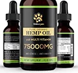 Billion Pets – Hemp Oil for Dogs Cats – Separation Anxiety, Joint Pain, Stress Relief, Arthritis, Seizures, Chronic Pains, Anti-Inflammatory – Omega 3, 6, 9-100% Organic – Calming Drops