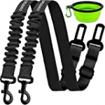 COOYOO Dog Seat Belt,2 Packs Retractable Dog Car Seatbelts Adjustable Pet Seat Belt for Vehicle Nylon Pet Safety Seat Belts Heavy Duty & Elastic & Durable Car Harness for Dogs