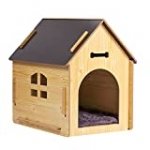 DREAMSOULE Wooden Pet House with Roof for Dogs Indoor and Outdoor Use, Easy Assemble Breathable Dog Crate for Small Medium Dog Cat, Dog Kennel for Playing and Resting