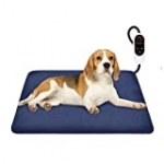 FOCUSPET Pet Heating Pad, Electric Dog Heating Pad Indoor Upgraded 6 Levels Temperature Adjustable Warming Bed 12 Timers Levels Auto Power Off With Waterproof Mat Removable Fleece Cover Resistant Cord