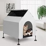 2 In 1 House for Small Dogs Outside & Elevated Dog Bed,Waterproof Dog House For Indoor & Outdoor Use, Portable Pet House With Powerful Anti-Slip Feet,Weatherproof Dog Shelter Cot for Small Dogs & Cats