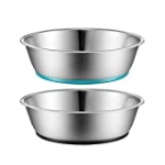 PEGGY11 Light Non-Slip Stainless Steel Dog cat Bowl Two-Pack 15 Ounce