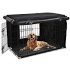 Ram Quality Products Innovative Outdoor Pet House Large Waterproof Dog Kennel Shelter for Small, Medium, and Large Dogs, 36 x 34.5 x 36 Inches, Gray