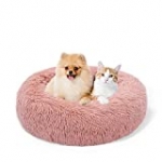 Purefun Calming Dog Bed Cat Bed, Comfortable Donut Cuddler Round Dog Bed,Anti-Anxiety Plush Fluffy Pet Bed,Ultra Soft Washable Dog and Cat Cushion Bed (24″/32″/36″)