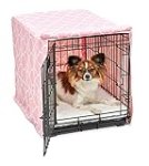 New World Pet Products Dog Crate Cover Featuring Teflon Fabric Protector, Dog Crate Cover Fits Midwest 24-Inch Dog Crates, Pink Designer Pattern