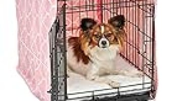 New World Pet Products Dog Crate Cover Featuring Teflon Fabric Protector, Dog Crate Cover Fits Midwest 24-Inch Dog Crates, Pink Designer Pattern