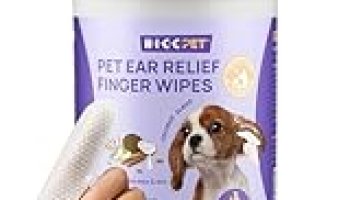 HICC PET Ear Finger Wipes for Dogs & Cats – Gently Remove Ear Wax, Debris – Sooths & Deodorizes – Relieve Ear Itching & Inflammation, Fresh Coconut Scent, All Natural Ingredients – 50 Count