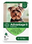 Advantage II 6-Dose Topical Flea Treatment for Small Dogs, Topical Flea Treatment for Small Dogs 3-10 Pounds