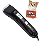 AIBORS Dog Clippers Shaver 12V High Power for Thick Heavy Coats Quiet Plug-in Pet Electric Professional Hair Grooming Clippers kit with Guard Combs Brush for Dogs Cats and Other Animals