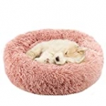 NOYAL Donut Dog Cat Bed, Soft Plush Pet Cushion, Waterproof Machine Washable Self-Warming Pet Bed – Improved Sleep for Cats Small Medium Dogs (Pink, XS)