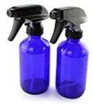 Cornucopia 8-Ounce Cobalt Blue Glass Boston Round Spray Bottles (2 Pack) 3-Setting Heavy Duty Sprayers, Empty Refillable Bottle for Essential Oil Blends, DIY Cleaning & More