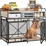 Fulhope Dog Crate Furniture,Wooden Dog Crate End Table,43 Inch Dog Kennel with 3 Drawers,Heavy Duty Dog Crate,Decorative Pet Crate Dog Cage for Large Indoor Use