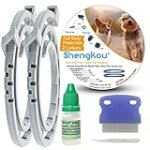 Flea and Tick Collar for Small Dog, Made with Natural Plant Based Essential Oil, Safe and Waterproof, Free Comb and Prevention Treatment Drop, 2×6 Month, 13.8 in (2 Packs)