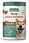NaturVet – Hemp Aches & Discomfort For Dogs – Plus Hemp Seed – 60 Soft Chews – Helps Alleviate Aches & Discomforts – Enhanced With Glucosamine, Yucca Schidigera & L-Tryptophan