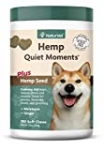 NaturVet – Hemp Quiet Moments Calming Aid for Dogs – Plus Hemp Seed – Helps Reduce Stress & Promote Relaxation – Great for Storms, Fireworks, Separation, Travel & Grooming – 180 Soft Chews