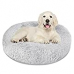 Calming Dog Bed Cat Bed Donut Cuddler, Anti Anxiety Dog Bed for Small Medium Large Dogs Cats, Machine Washable Round Warm Bed, Faux Fur Pet Bed, Waterproof Non-Slip Bottom (23″/30″/36″)