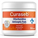Curaseb Chlorhexidine Wipes – 50 Pads, For Dogs & Cats – Antifungal, Antibacterial & Anti Yeast – Treats Ringworm, Pyoderma, Acne & Hot Spots – Broad Spectrum Veterinary Formula