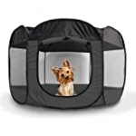 Furhaven Pet Playpen – Indoor-Outdoor Mesh Open-Air Playpen and Exercise Pen Tent House Playground for Dogs and Cats, Gray, Small