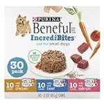 Purina Beneful Small Breed Wet Dog Food Variety Pack, IncrediBites With Real Beef, Chicken or Salmon – (Pack of 30) 3 oz. Cans