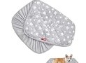 Dog Bed Covers Replacement Washable Pet Hair Easy to Remove, Waterproof Dog Bed Covers Noiseless Quilted, Pet Bed Cover Lovely Grey Star Print, Puppy Bed Cover 30×20 Inches, for Dog/Cat, Cover Only