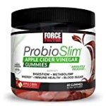 Force Factor ProbioSlim with Organic Apple Cider Vinegar Gummies and LactoSpore Probiotics & Prebiotics to Support Digestion, Metabolism, and Immune Health, Force Factor, White, 60 Count