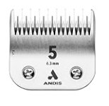 Andis Carbon Infused Steel UltraEdge Dog Clipper Blade, Size-5 Skip Tooth, 1/4-Inch Cut Length (72640),Chrome