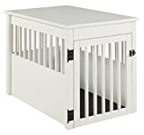 BarkWood Large Pet Crate End Table – White Finish