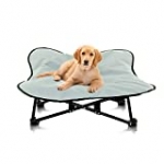 Portable Elevated Dog Bed | Folding Pet Cot for Indoor, Outdoor, Traveling, Camping | Fold Up Steel Frame with Padded Cushion Canopy | Raised Travel Lounger for Large, Small, Dogs, Cats, up to 100 lb.