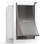 Baboni Pet Door for Wall, Steel Frame and Telescoping Tunnel, Aluminum Lock, Double Flap Dog Door and Cat Door, Strong and Durable (Pets Up to 100 Lb) -Large