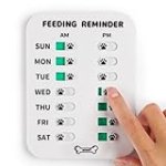 YAUYIK Dog Feeding Reminder, Magnetic Reminder Sticker, AM/PM Daily Indication Chart Feed Your Pets, Fridge Magnets and Double Sided Tape, Helps You to Track Pet Feeding & Medication (White)