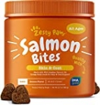 Salmon Fish Oil Omega 3 for Dogs – With Wild Alaskan Salmon Oil – Anti Itch Skin & Coat + Allergy Support – Hip & Joint + Arthritis Dog Supplement + EPA & DHA – 90 Chew Treats – Salmon Flavor