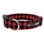 Red & Black Buffalo Plaid Collar for Pets Size Small 3/4 Inch and Wide 12-17 Inches Long – Hand Made Dog Collar by Oh My Paw’d