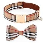 NISIYE Dog Bowtie Collars, Cute Soft Dog Collar with Bow Tie, Safety Metal Buckle, Adjustable Collars for Boy and Girl Dogs Pets.