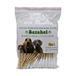 Bazahei Dog Ear Care 6 Inch Cotton Buds Bamboo Sticks,Professional Large Cotton Buds for Dogs, 100% Cotton (L Size)